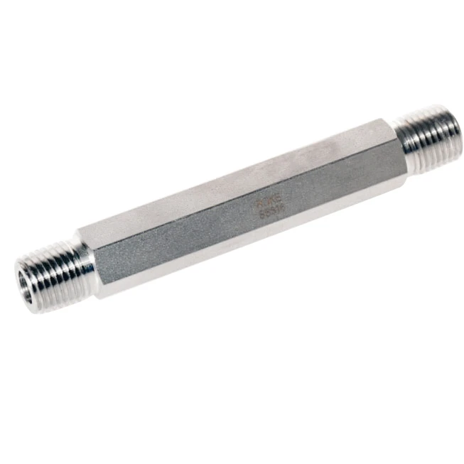 Raccords de tuyaux forgés du mamelon hexadécimal